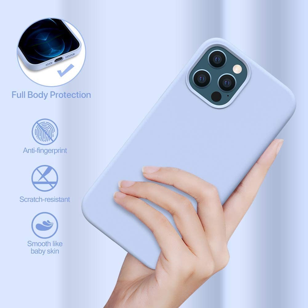 Liquid Silicone Case Compatible with iPhone 12,Triple Layer Hybrid Protective Hard Case Shockproof Drop Protection Case