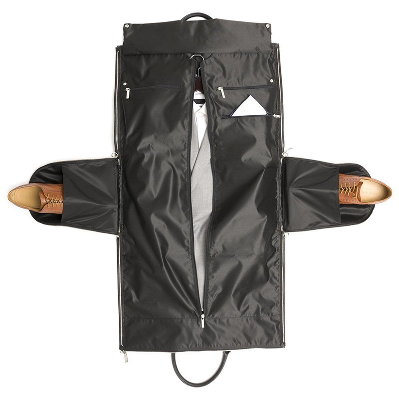 Stylish Leather Suit Weekender Bag , Convertible Mens Suit Garment Bag