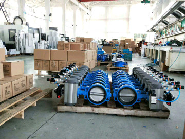 Pneumatic Wafer Butterfly Valves Pneumatic Rotary Actuator Control Valves