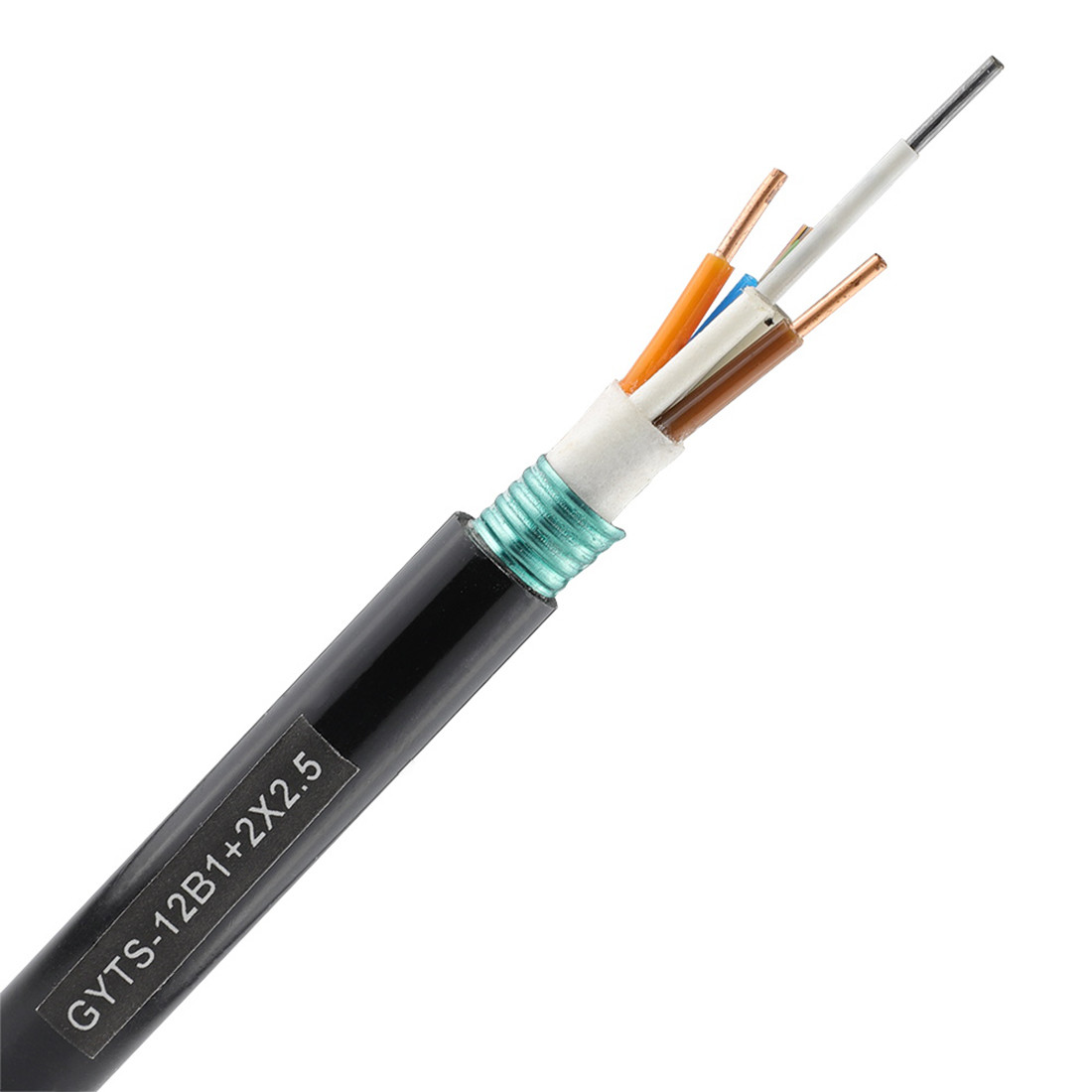 Steel Tape Armoured Hybrid Optical Fiber Cable / Pipeline Fiber Optic Cable 2km/roll