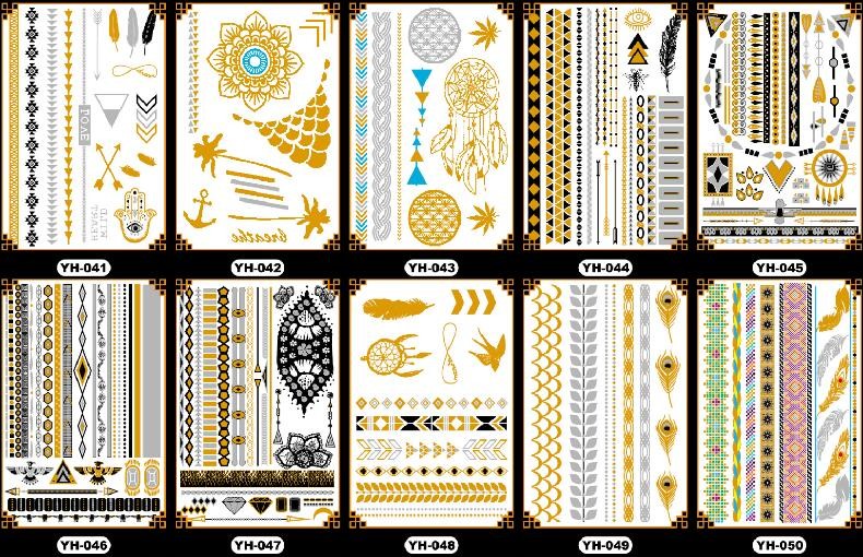 Gold Foil Body Tattoo Sticker