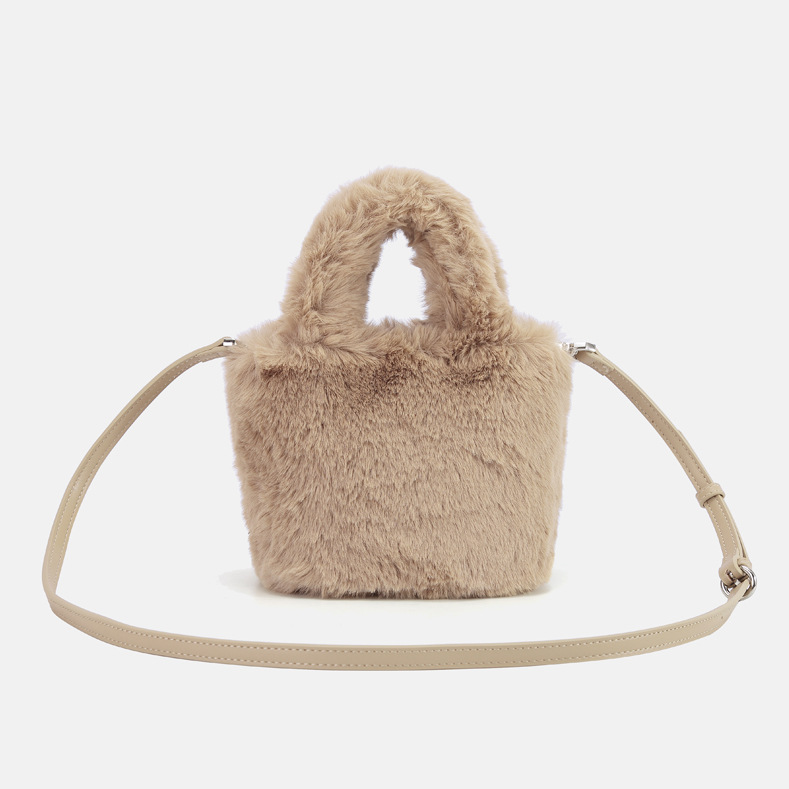 Fashion Winter Warm Plush Tote Bags For Women Shoulder Crossbody Bags Trend Designer Fluffy Faux Fur Handbags and Purses