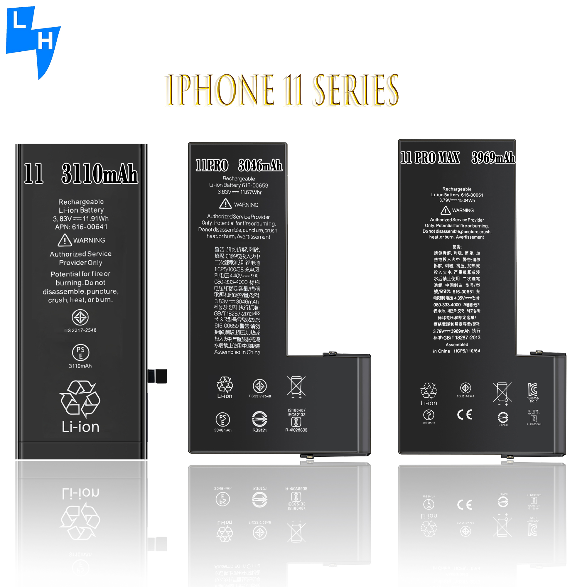 Black Battery for 13 PRO MAX 14 14PRO 14PM 14 Mobile Phone Replacement Parts