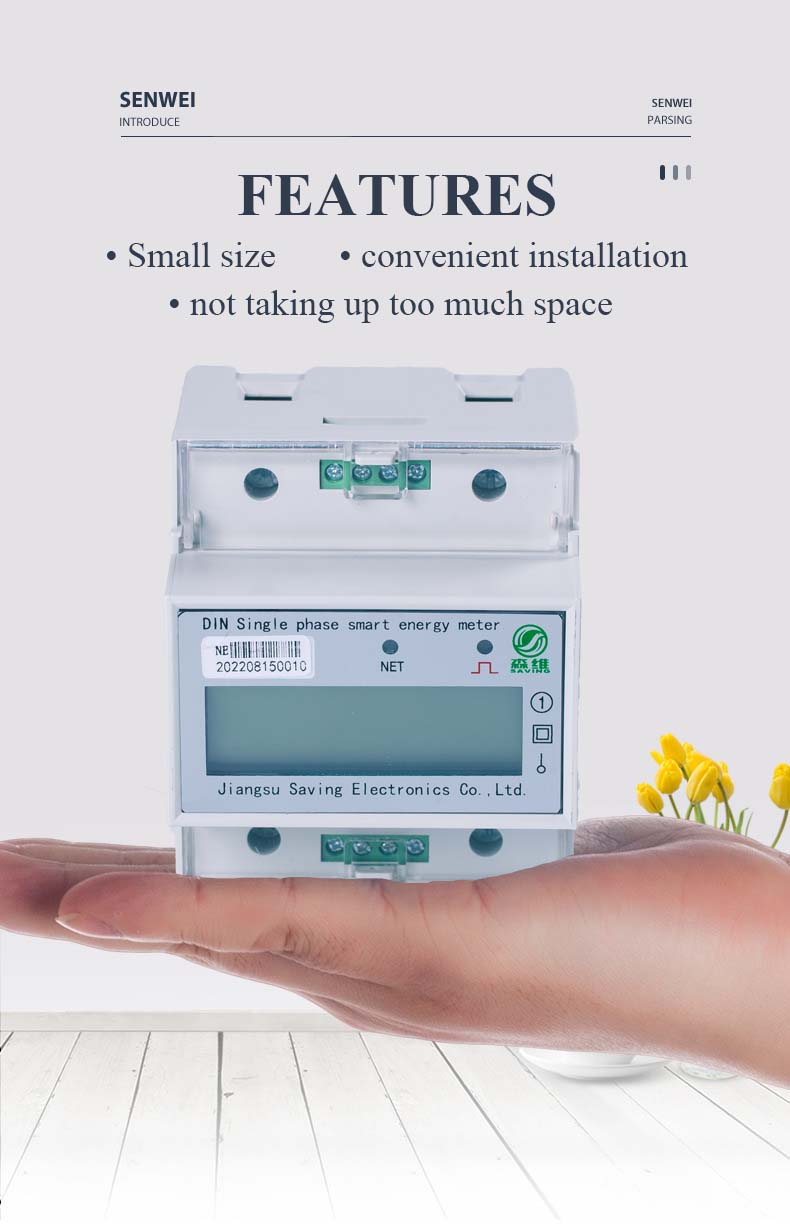 Class 1.0 Accuracy Din Rail Energy Meter Wifi Din Rail Smart Meter Single Phase