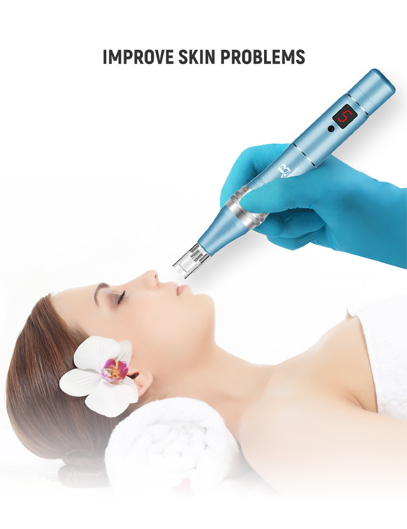 Derma Pen with Adjustable Needle Depth for Scar & Acne Treatment