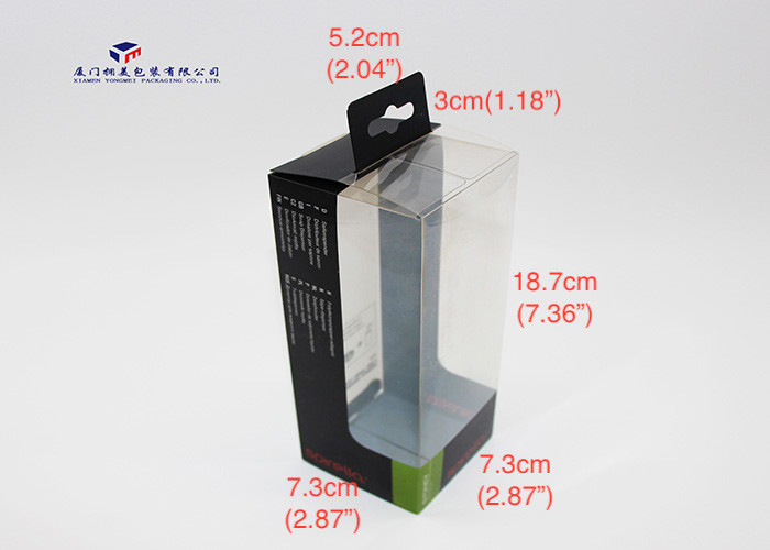 Safe PET Materials Reusable Custom Plastic Box Packaging Clear Window 18.7cm Height