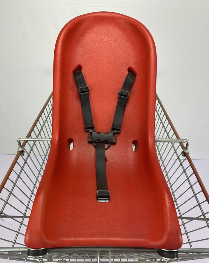 200L Metal Basket Supermarket Grocery Shopping Cart With Baby Sponge Lounge
