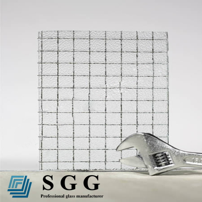 wired patterned glass 6mm, 6.5mm, 7mm