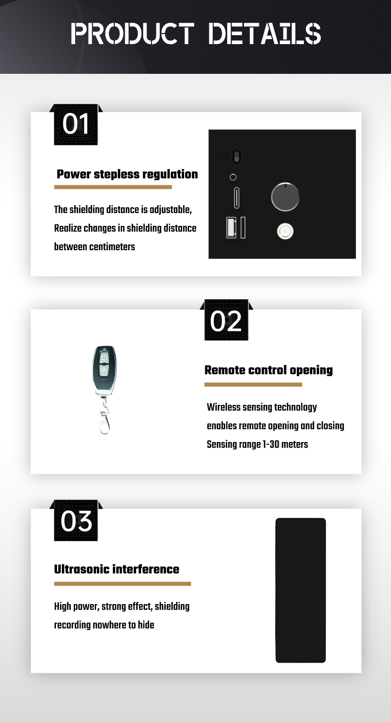 Anti Eavesdropping Cellphone Shield 3400mah Battery 2 - 8m Blocking Distance Bug Detector