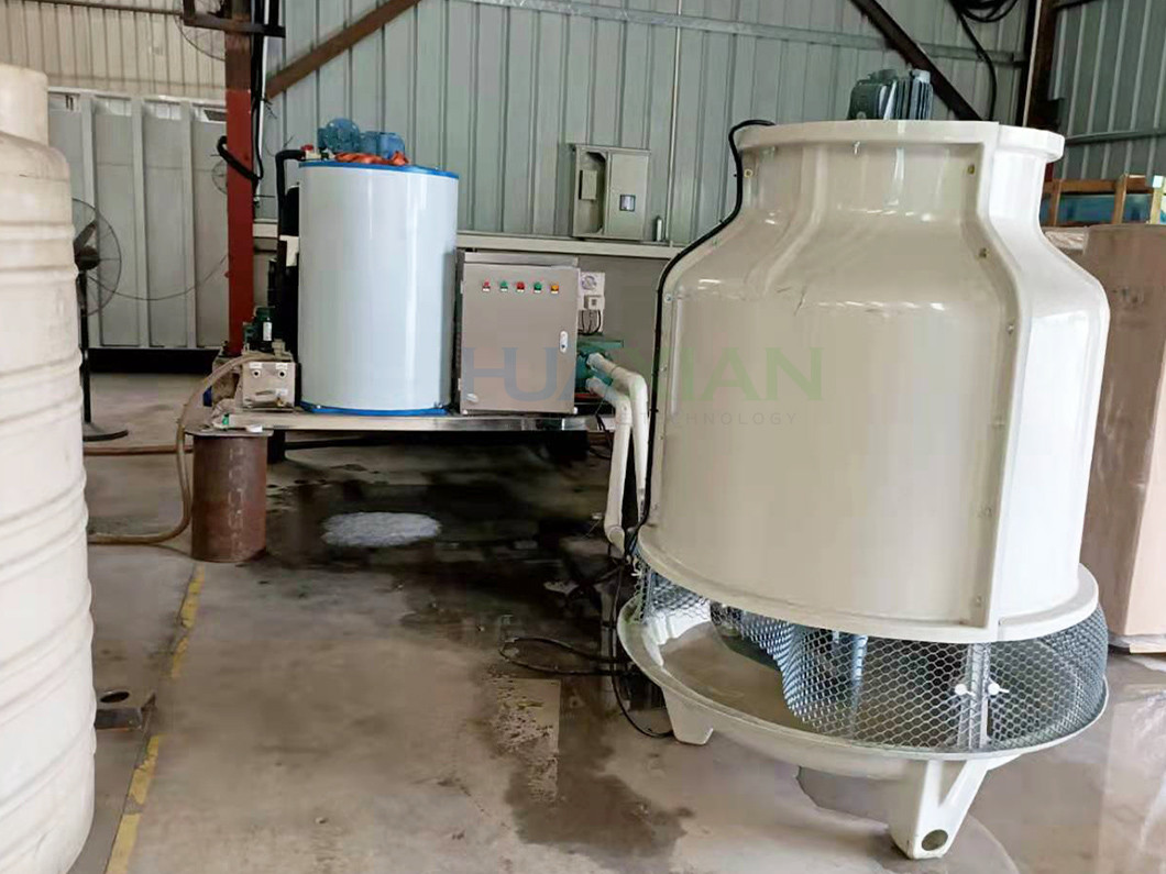 Fresh Water Ice Flake Maker Machine 3 Ton Industrial Water Cooled 11kw