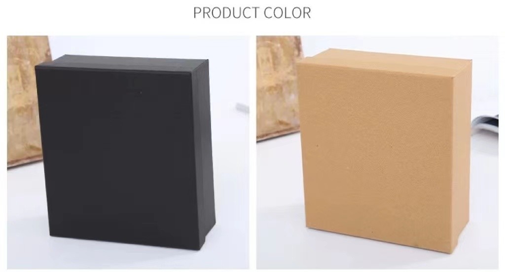Black Buff Ornament Kraft Jewelry Boxes 250gsm-1500gsm Ring Necklace Paper Box