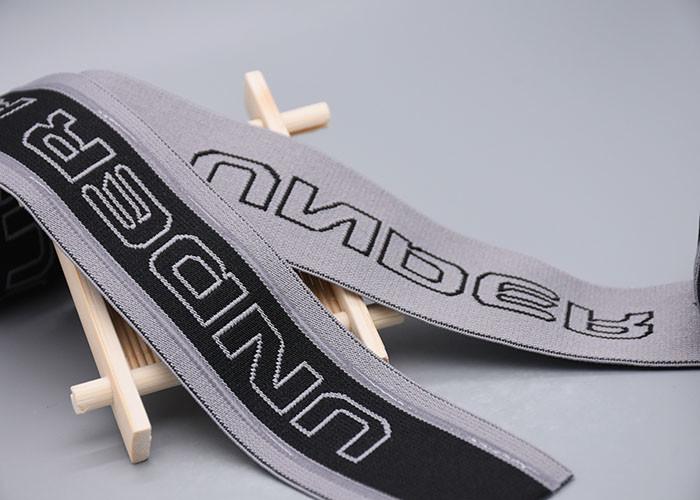 Double Sided Jacquard Elastic Band With Printed Non Slip Transparent Silicone Strip