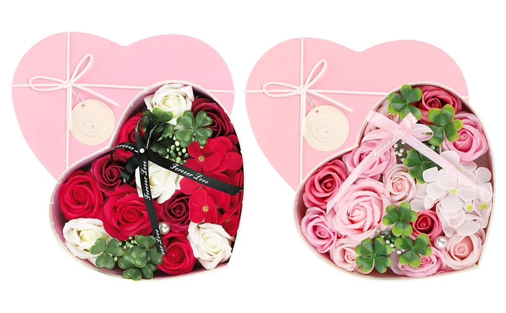 Heart Shape CMYK Flower Gift Box , Bouquet Storage Box For Valentine'S Day