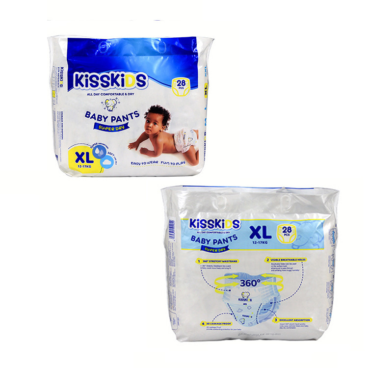 Breathable Backsheet Pant Type Diapers White ADL Size 4 Pull Up Nappies