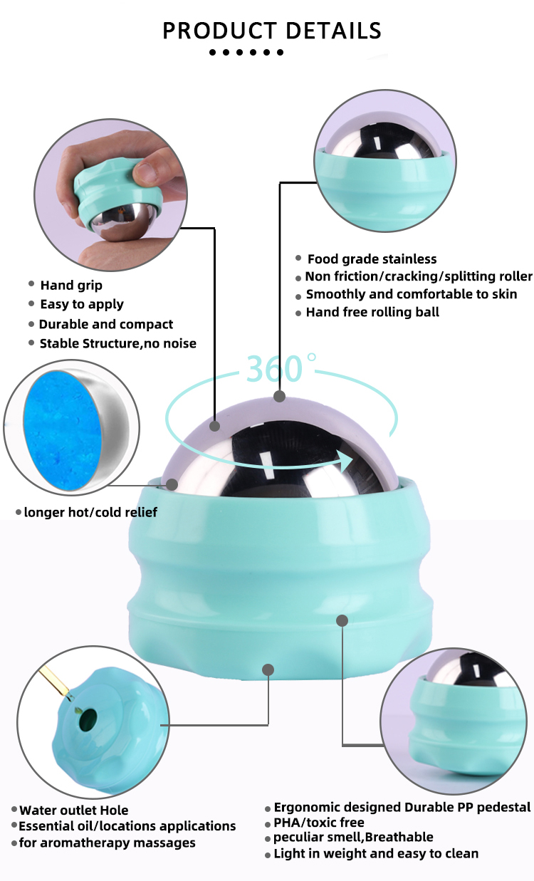 Skyringe Cold Roller Massage Ball Relief pain Easy Carry With Ice Gel