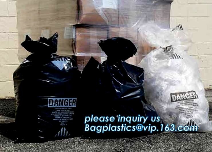 PE packing bag for Asbestos fibers, large size thicker LDPE asbestos remove bags, Large Asbestos Waste Removal Bags, pac