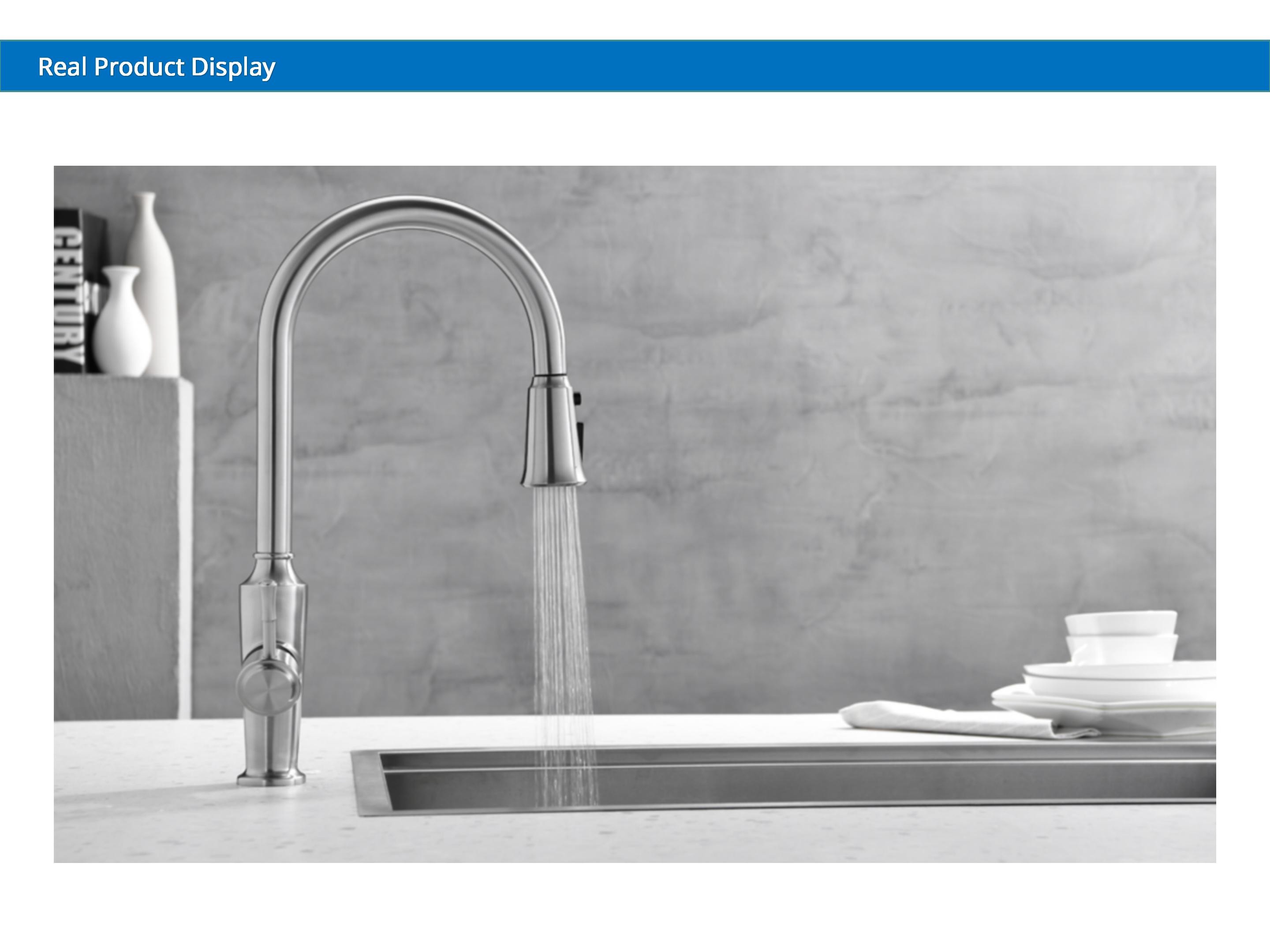 High Arch PEX Hose Touch Free Kitchen Faucet OEM Moveable Sink Tap