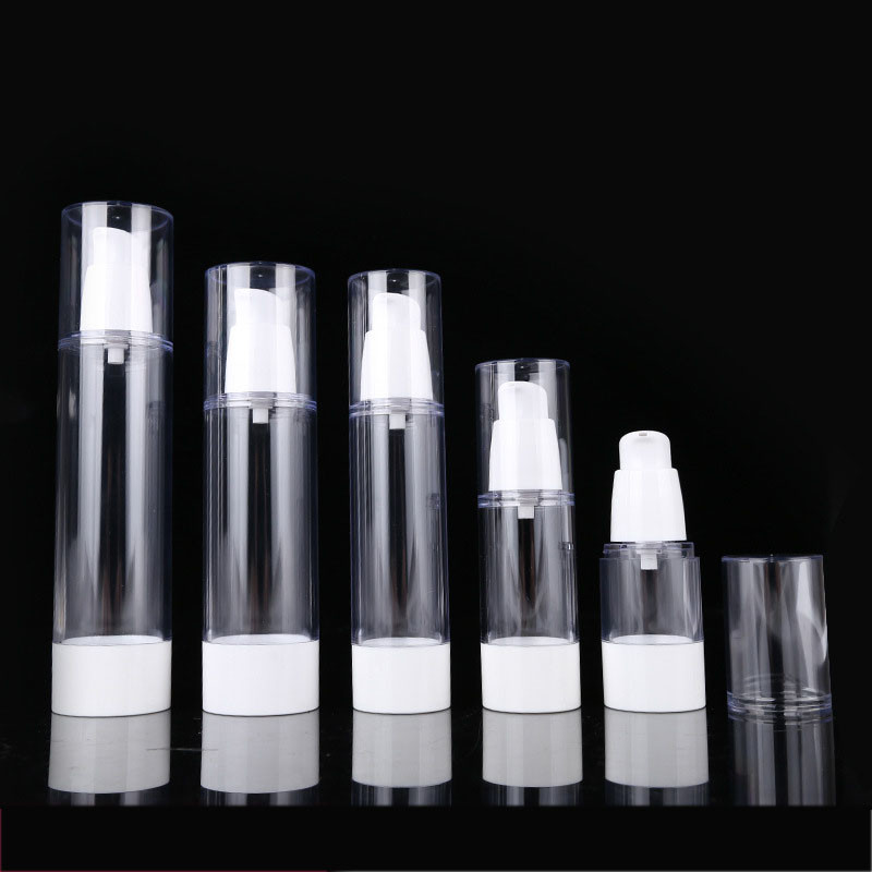 Pearly Gold Plastic Aluminum Airless Pump Bottle Lotion Vacuum Cosmetic Bottle 15ml