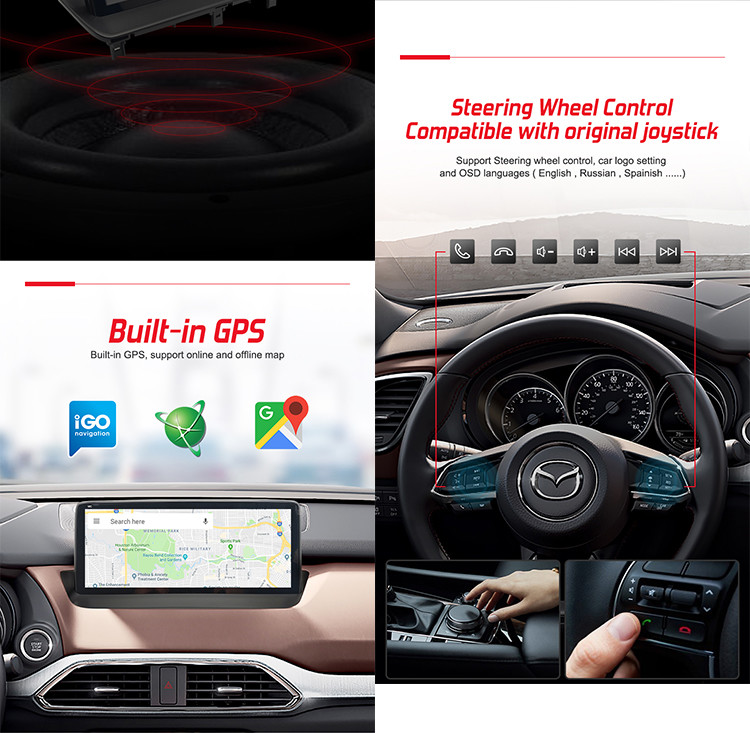 Mazda Car Stereo For CX9 Andoird 10.25inch Dual System With Wifi 4G DSP Wireless Carplay