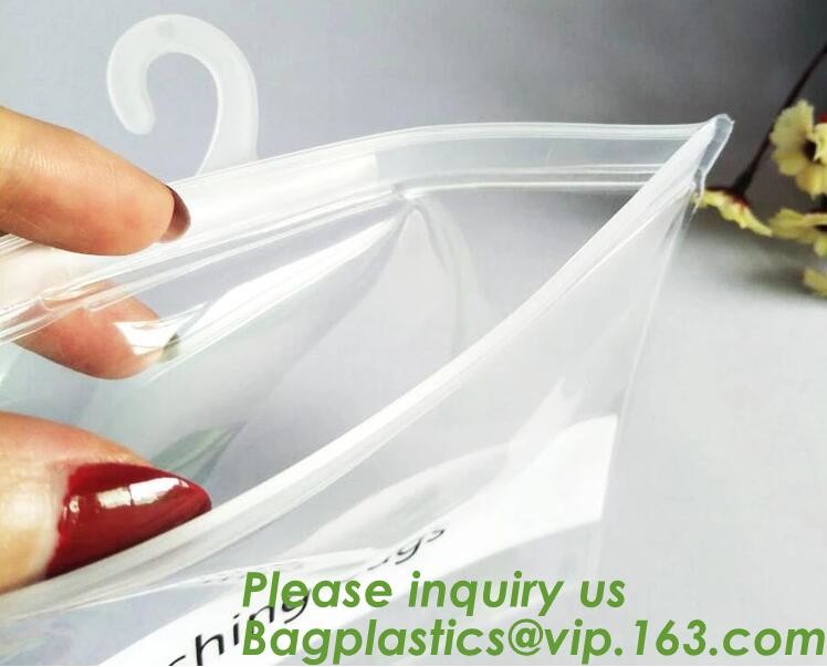 Frosted Zip lockk bag EVA PVC hanger bag for clothes, EVA frost drawstring bag, Frosted Plastic EVA Garment Packing Bag zi