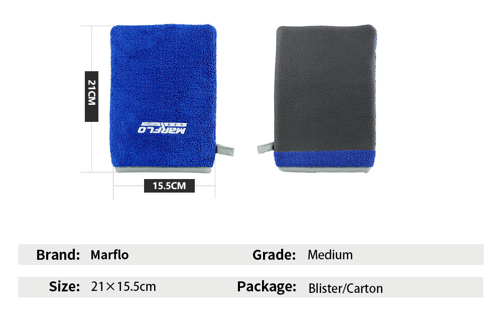 Blue Custom Synthetic Clay Mitt Clay Bar Wash Mitt For Auto Care Blister Packaged