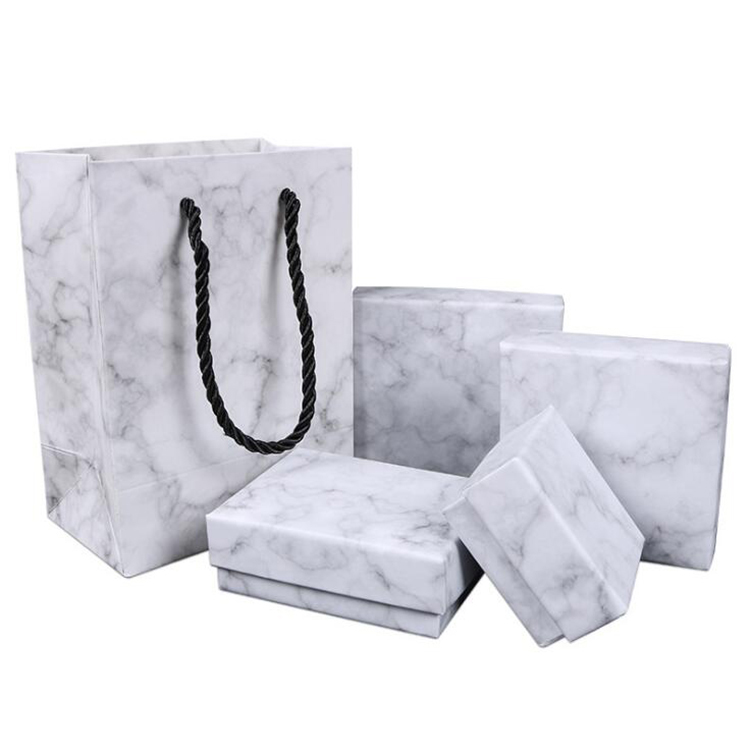 Unique Modern Gift Luxury Jewelry Packaging Cardboard Material Marble Patterned