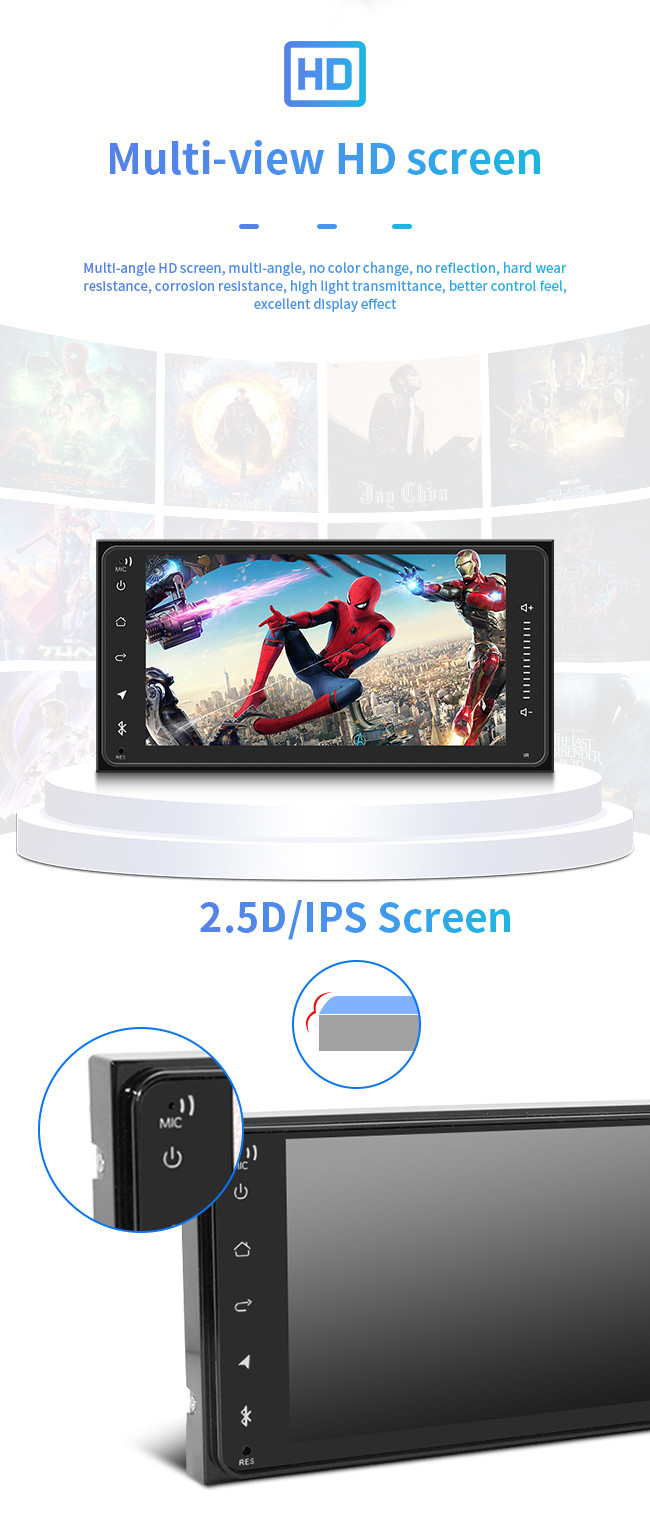 7 Inch Universal Android Carplay Multimedia Navigation System WIFI GPS For Toyota