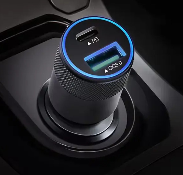 USB A Car Charger PD 60W Smart Phone Mini Car Power Adapter