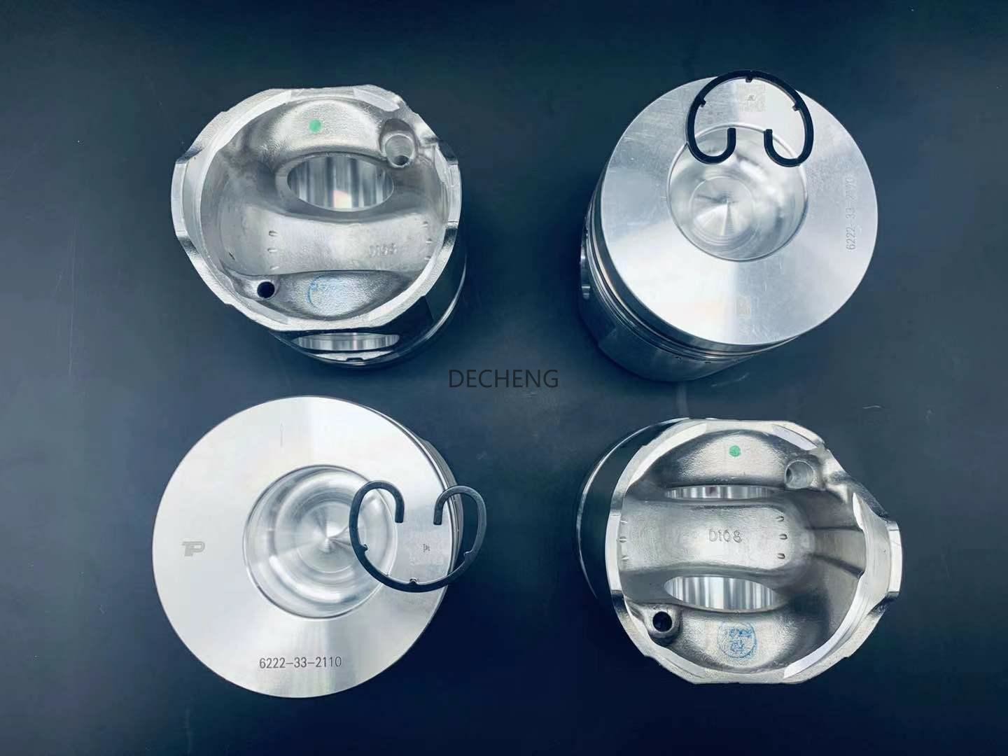 PC350-6 PC300-6 Komatsu Engine Parts 6D108 51mm Piston