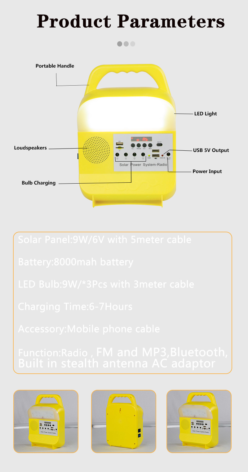 SRE-689 Solar Energy Lighting Double USB With Phone Charger Power Bank