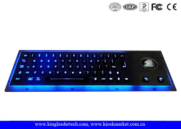65 Full Travel Backlit Keys Illuminated Metal Keyboard , Industrial Computer Keyboard