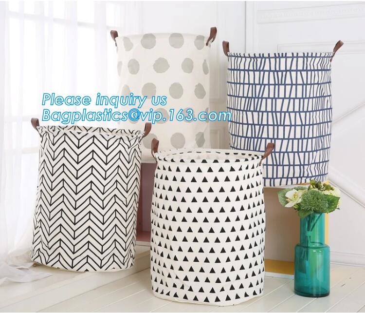 Storage Bins Organizer, Set of 3 Foldable Collapsible Large Cube Fabric Canvas Storage Baskets,Canvas Round Storage Bask