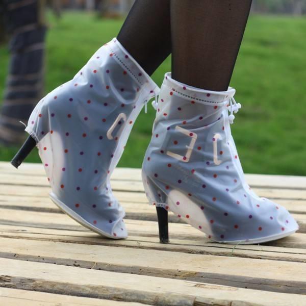 Waterproof Plastic High Heel Boots Rain Shoes Cover For Rain, ankle Boot
