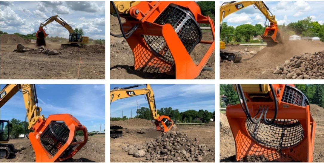 Hitachi 210 ZX210H ZX210-3 Rotating Screening Bucket For Excavator Screen Riddle Shaker