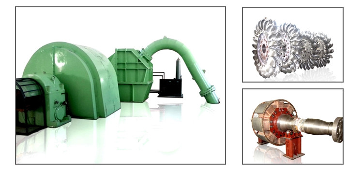 Horizontal Shaft Pelton Turbine Generator 1 Mw High Efficiency Eco Friendly