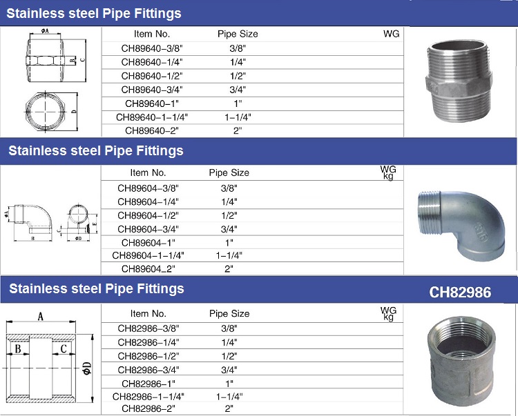 Stainless Steel 4 Four Way Equal Male And Female Threaded Reducing Tee Pipe Fitting