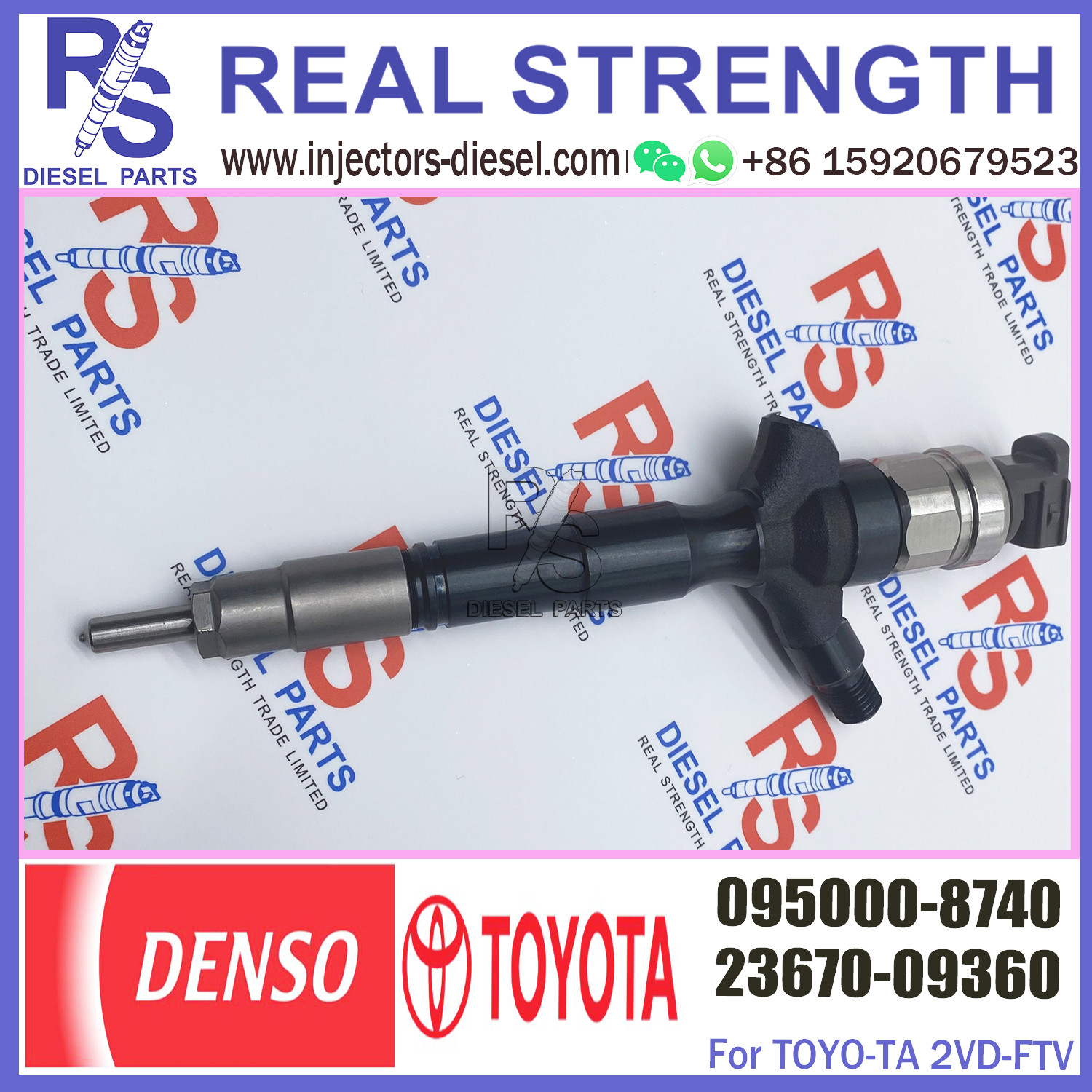 095000-8740 Diesel Engine Spares / Common Rail Inyectores For Toyota 2KD Hilux