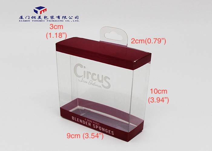 Clear Hard Plastic Box Offset Printing 0.3MM Thickness PET Plastic Box With Hang Hole