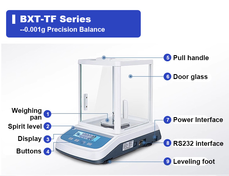 Laboratory High-precision Large Scale Analytical Balance One Ten Thousandth 500g 0.1mg