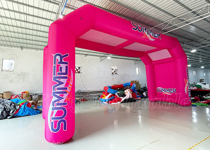 Inflatable Arches Pink Bicycle Race Sport Game Inflatable Start Finish Line Arch