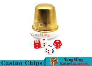 Buy cheap Macau Baccarat Dedicated Acrylic Dealer Button Plate Si Bo Poker Table Games Accessories Gambling Gold Metal Dice Cup product