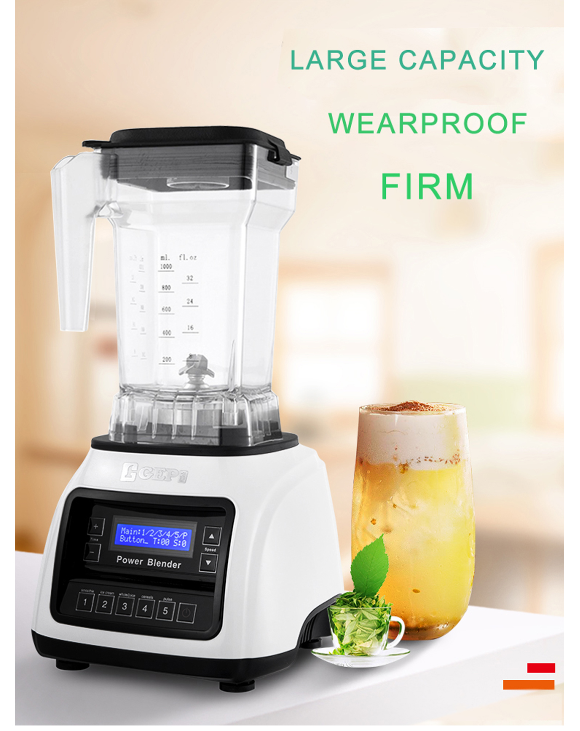 Powerful 220V Multifunctional Commercial Blender for Vegetable Slicing and Ice Crushing