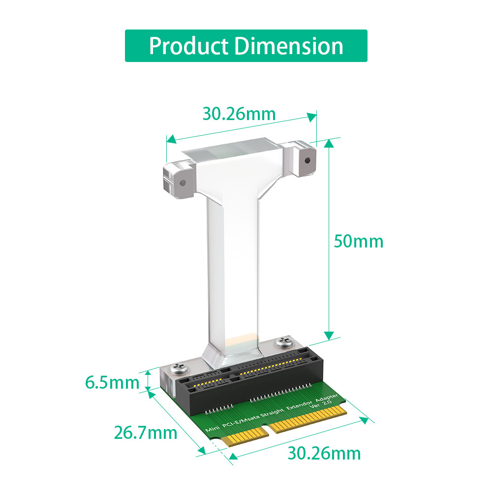 Mini PCI-E/mSATA Adapter (Vertical installation) for 3G/4G, WWAN LTE ,GPS and MSATA card.