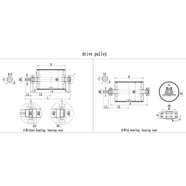 Motorized Rubber Lagging Head Driving Conveyor Drum Pulley Roller
