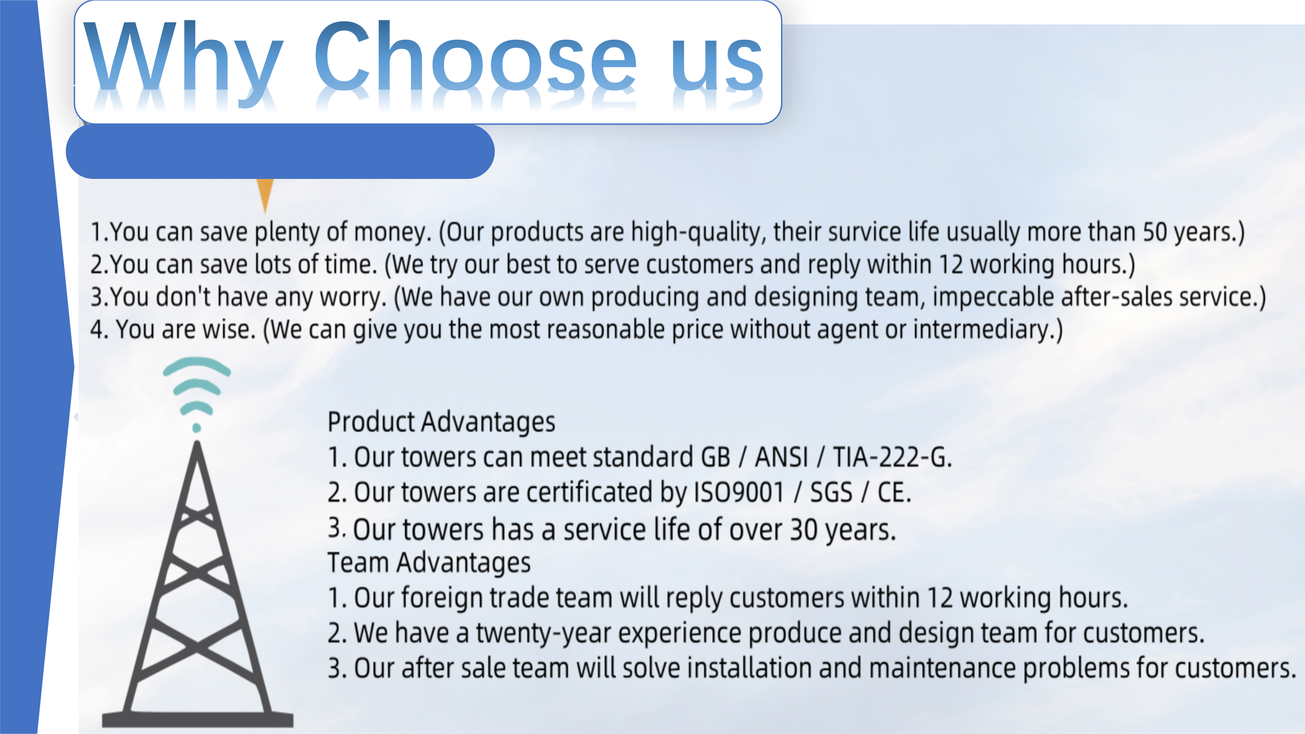 10 - 60M Galvanized Tubular Steel Tower Wifi Signal Bts Televisions 3 Legged Tubular Steel Tower