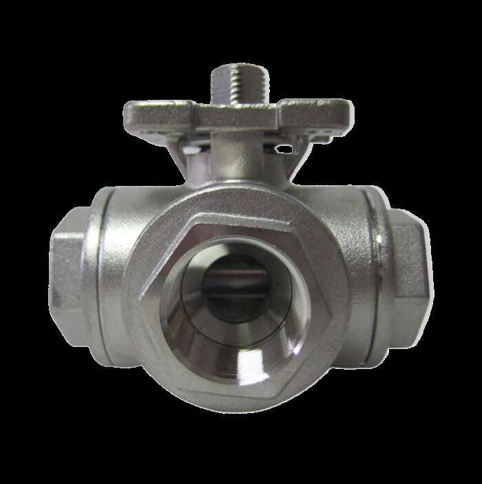 Pneumatic Three-Way Threaded Ball Valve For Industrial Fluid Control And HVAC Systems