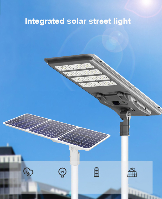 All in One Integrated Solar LED Street Light with Auto Dimming in Smart Cities