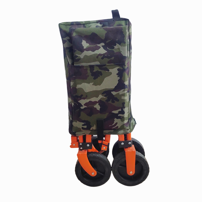 Four-Way Practical Foldable Wagon Cart With O Shaped Handle Sturdy 600D Oxford Cloth