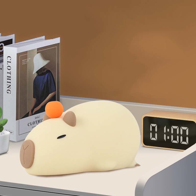 Capybara Night Light For Kids Animal Silicone Night Lamp USB Rechargeable Touch Control With Dimmable Timer Bedside Lamp