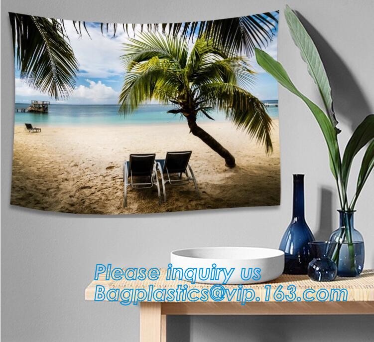 Bohemian Reusable Eco Bags Sun Moon Custom Printed Hippie Tapestry Wall Hangings